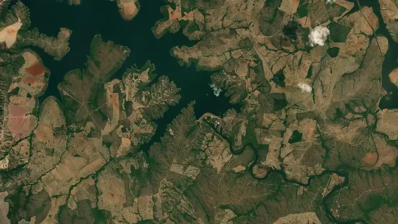 Satellite view of CORUMBA-3 reservoir, Goiás, Brazil
