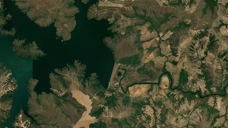 Satellite view of CORUMBA-4 reservoir, Goiás, Brazil