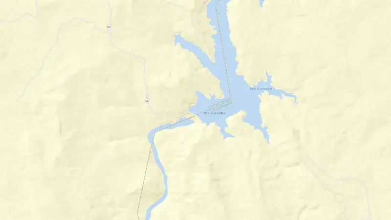 Road map of CORUMBA reservoir, Goiás, Brazil