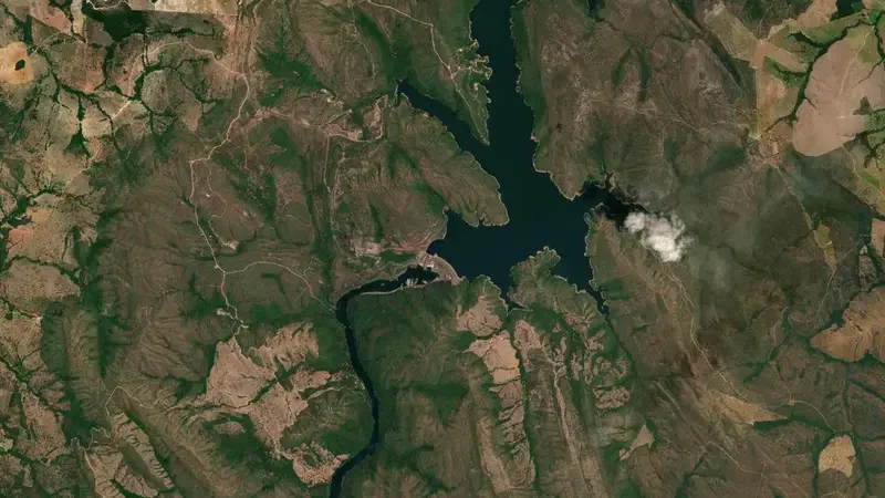 Satellite view of CORUMBA reservoir, Goiás, Brazil