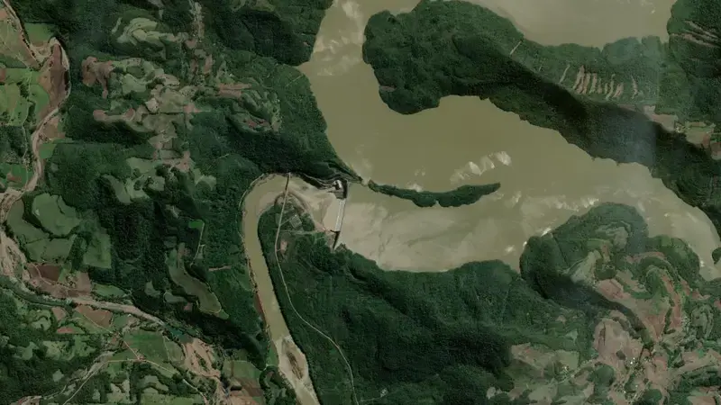 Satellite view of D. FRANCISCA reservoir, Rio Grande do Sul, Brazil