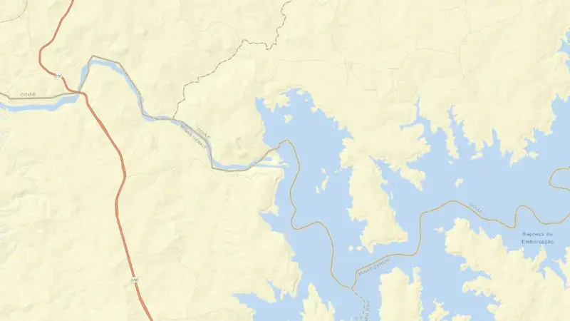 Road map of EMBORCAÇÃO reservoir, Minas Gerais, Brazil