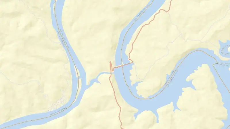 Road map of FOZ CHAPECO reservoir, Rio Grande do Sul, Brazil