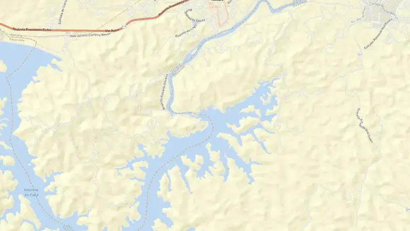 Road map of FUNIL reservoir, Rio de Janeiro, Brazil