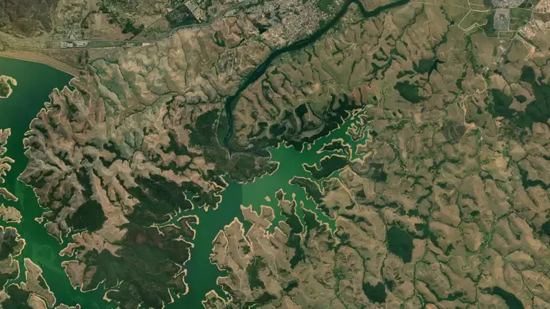 Satellite view of FUNIL reservoir, Rio de Janeiro, Brazil