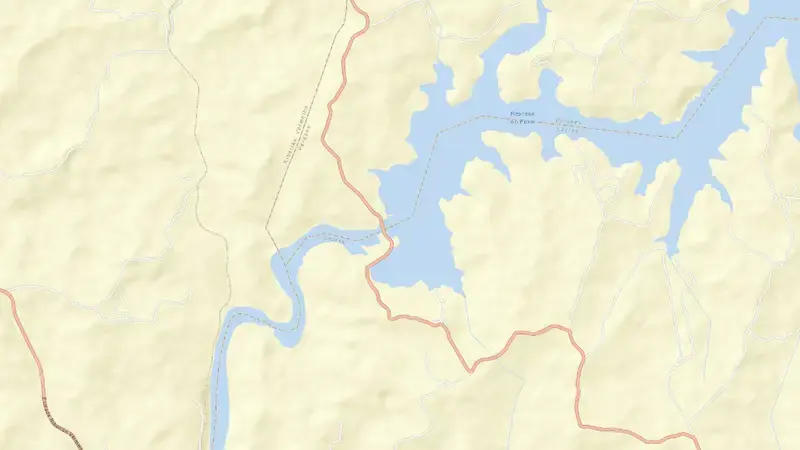 Road map of FUNIL-MG reservoir, Minas Gerais, Brazil