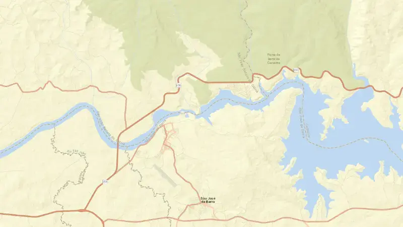 Road map of FURNAS reservoir, Minas Gerais, Brazil