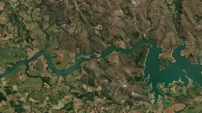 Satellite view of FURNAS reservoir, Minas Gerais, Brazil
