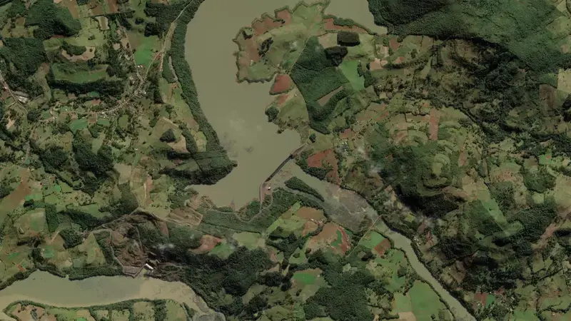 Satellite view of GARIBALDI reservoir, Santa Catarina, Brazil
