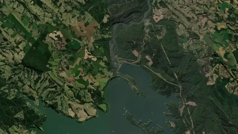 Satellite view of GOV JAYME CANET JR reservoir, Paraná, Brazil