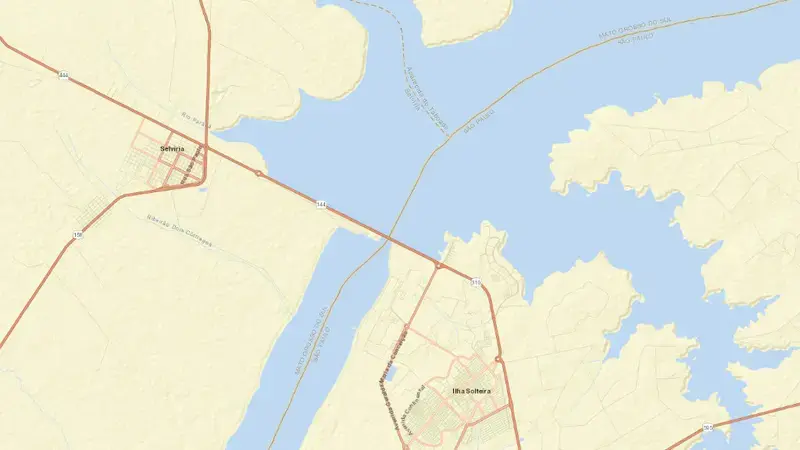 Road map of I. SOLTEIRA reservoir, São Paulo, Brazil