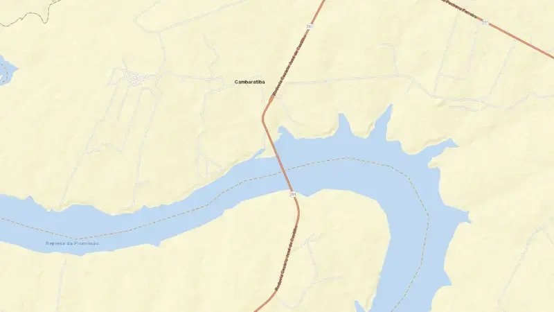 Road map of IBITINGA reservoir, São Paulo, Brazil