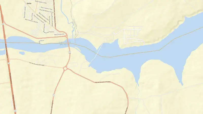 Road map of IGARAPAVA reservoir, São Paulo, Brazil