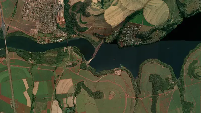 Satellite view of IGARAPAVA reservoir, São Paulo, Brazil