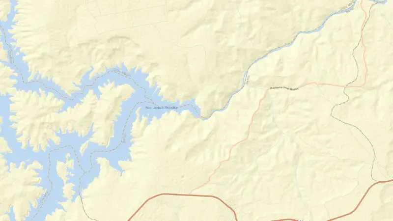 Road map of IRAPE reservoir, Minas Gerais, Brazil
