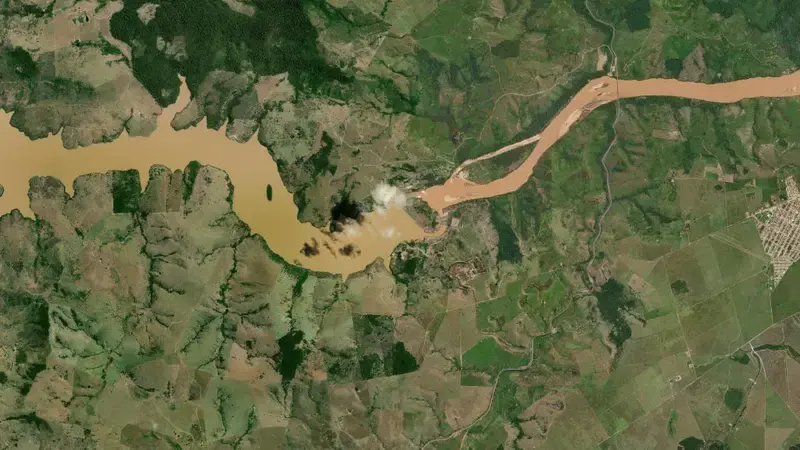 Satellite view of ITAPEBI reservoir, Bahia, Brazil