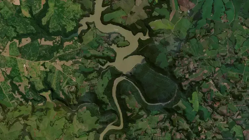 Satellite view of ITAUBA reservoir, Rio Grande do Sul, Brazil