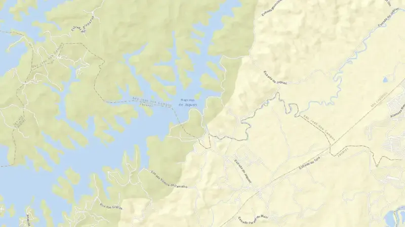 Road map of JAGUARI reservoir, São Paulo, Brazil