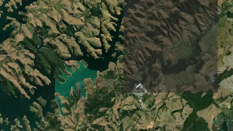 Satellite view of JAGUARI reservoir, São Paulo, Brazil