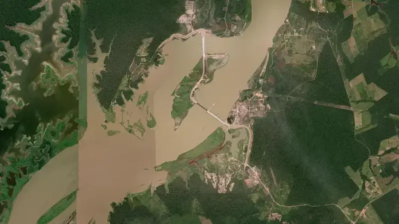 Satellite view of JIRAU reservoir, Rondônia, Brazil