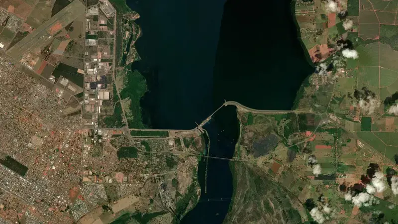 Satellite view of JUPIA reservoir, Mato Grosso do Sul, Brazil