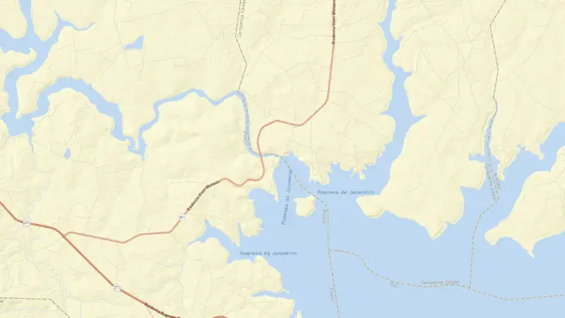 Road map of JURUMIRIM reservoir, São Paulo, Brazil