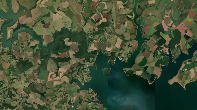 Satellite view of JURUMIRIM reservoir, São Paulo, Brazil