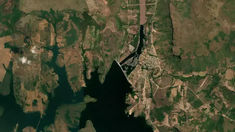 Satellite view of LAJEADO reservoir, Tocantins, Brazil