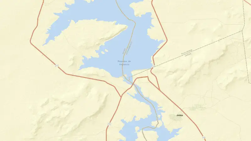 Road map of LUIZ GONZAGA reservoir, Pernambuco, Brazil