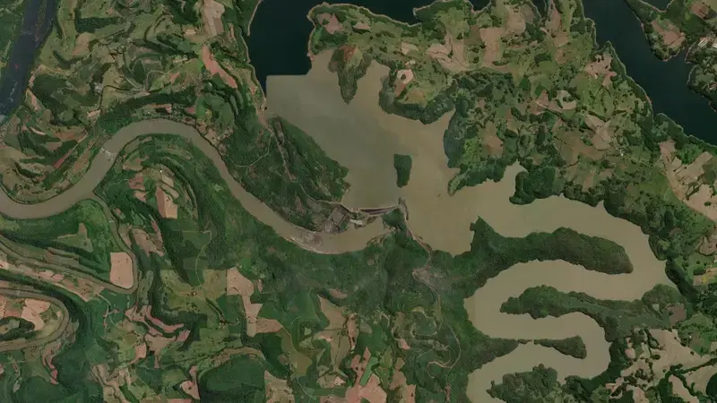 Satellite view of MACHADINHO reservoir, Santa Catarina, Brazil