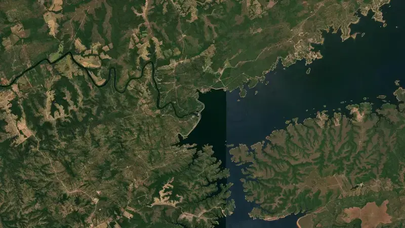 Satellite view of MANSO reservoir, Mato Grosso, Brazil