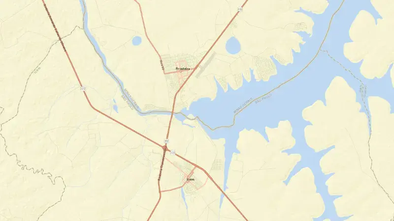 Road map of MARIMBONDO reservoir, Minas Gerais, Brazil