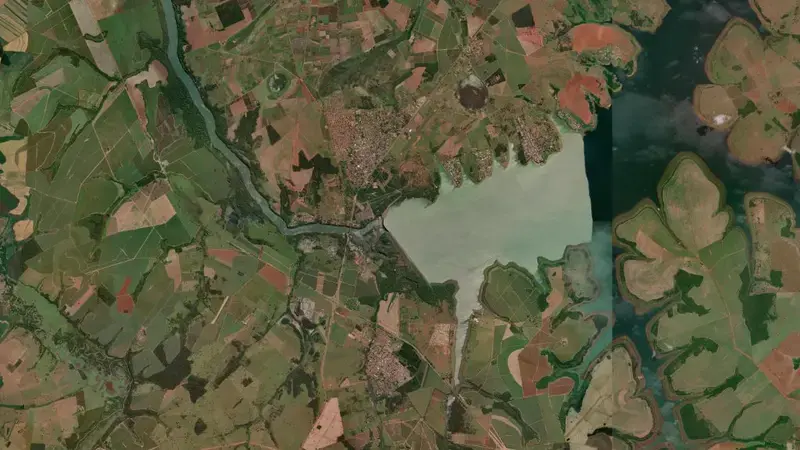 Satellite view of MARIMBONDO reservoir, Minas Gerais, Brazil
