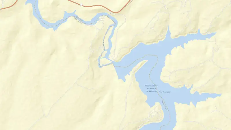 Road map of MIRANDA reservoir, Minas Gerais, Brazil