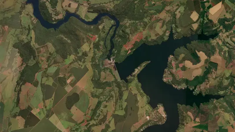 Satellite view of MIRANDA reservoir, Minas Gerais, Brazil
