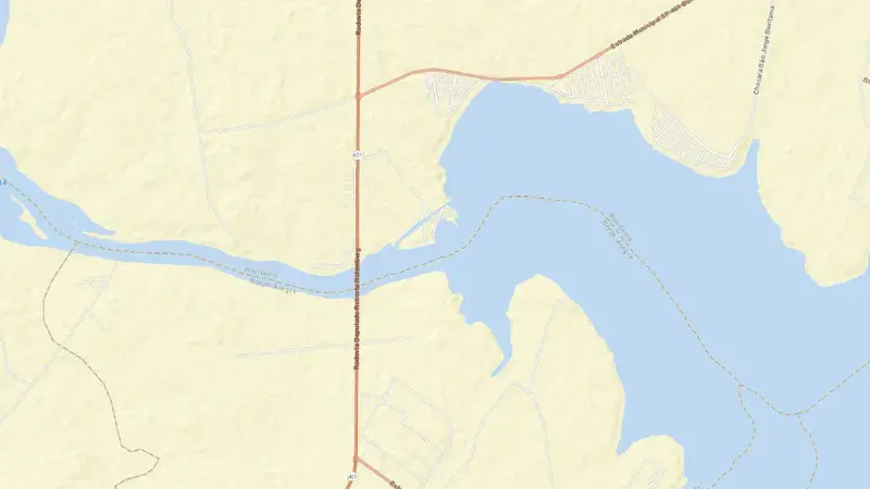 Road map of N. AVANHANDAVA reservoir, São Paulo, Brazil