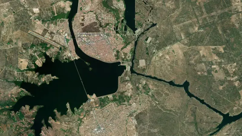 Satellite view of P. AFONSO 4 reservoir, Bahia, Brazil