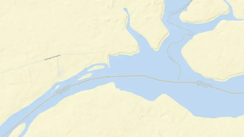 Road map of P. COLOMBIA reservoir, Minas Gerais, Brazil