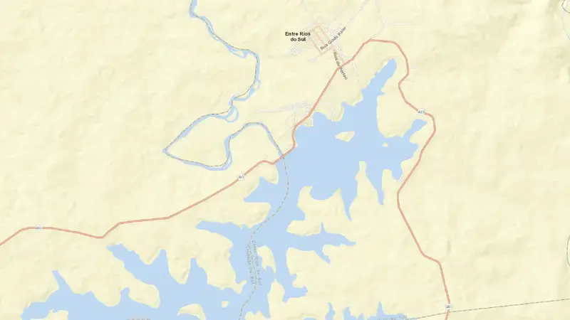 Road map of PASSO FUNDO reservoir, Rio Grande do Sul, Brazil