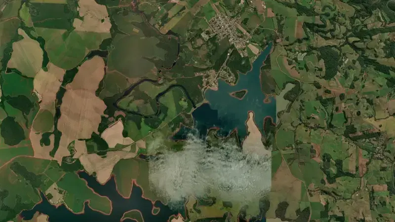 Satellite view of PASSO FUNDO reservoir, Rio Grande do Sul, Brazil