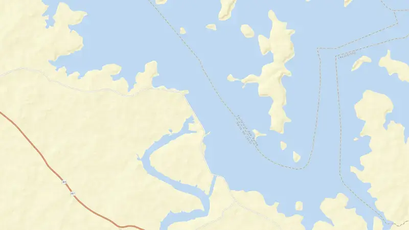 Road map of PASSO REAL reservoir, Rio Grande do Sul, Brazil