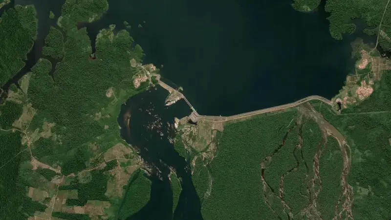 Satellite view of PIMENTAL reservoir, Pará, Brazil