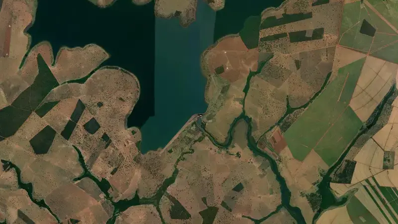 Satellite view of SALTO reservoir, Goiás, Brazil