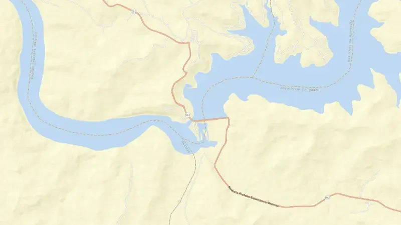 Road map of SALTO CAXIAS reservoir, Paraná, Brazil