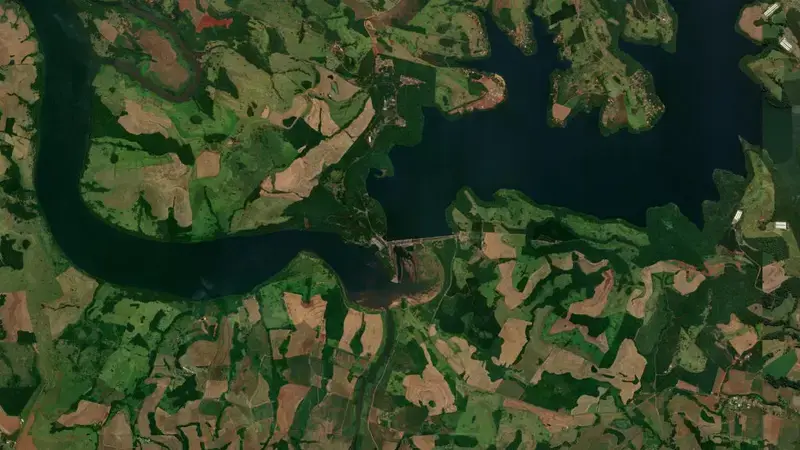 Satellite view of SALTO CAXIAS reservoir, Paraná, Brazil