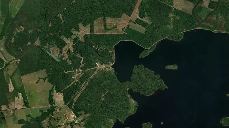 Satellite view of SAMUEL reservoir, Rondônia, Brazil