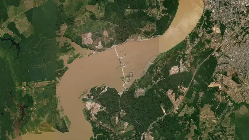 Satellite view of SANTO ANTONIO reservoir, Rondônia, Brazil