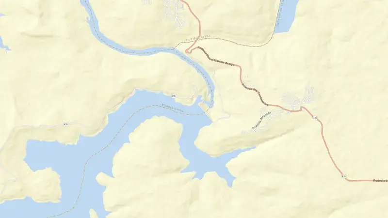 Road map of SEGREDO reservoir, Paraná, Brazil