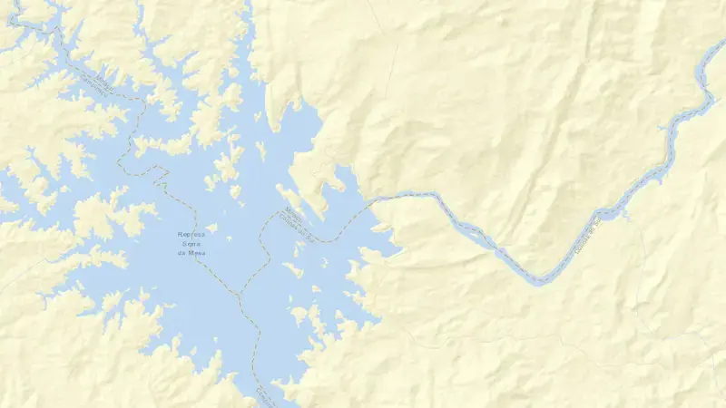 Road map of SERRA DA MESA reservoir, Goiás, Brazil