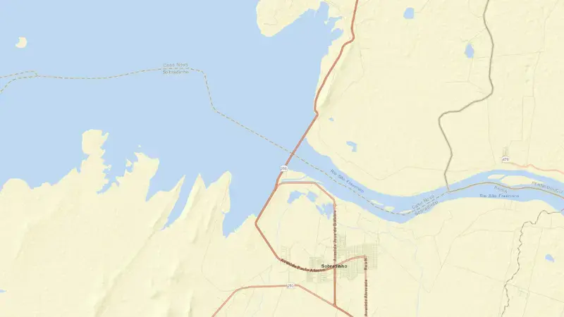 Road map of SOBRADINHO reservoir, Bahia, Brazil